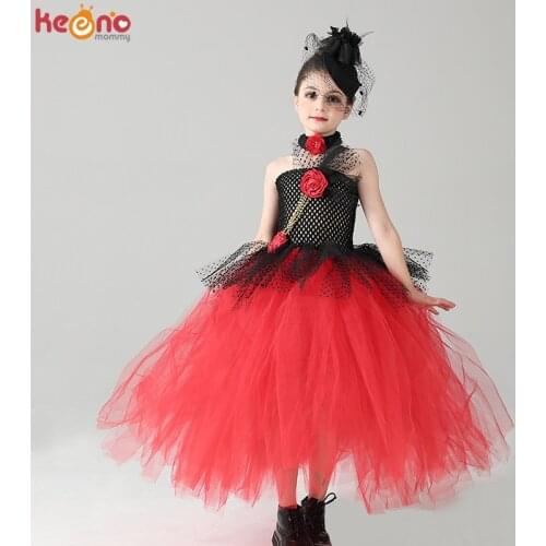 Tea Length Girls Nutcracker Tutu Dress Spanish Chocolate Nutcracker Costume for Kids Ballet Dance Clothes Girls Christmas Dress