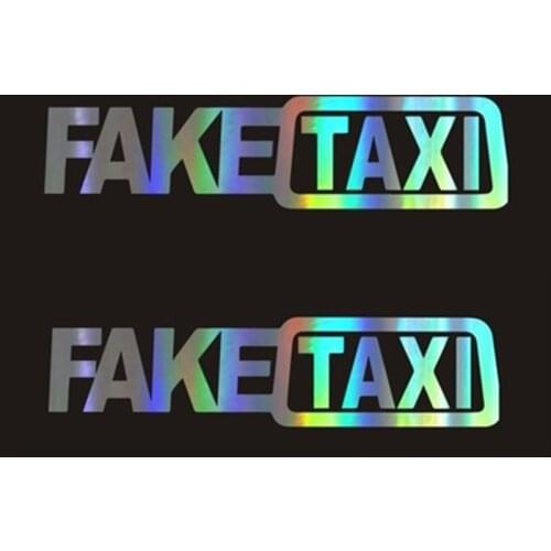 FAKE TAXI Drift Sign Funny Reflective Car Sticker Window Van Vinyl Decal Self Adhesive Emblem Badge For Honda Toyota VW BMW