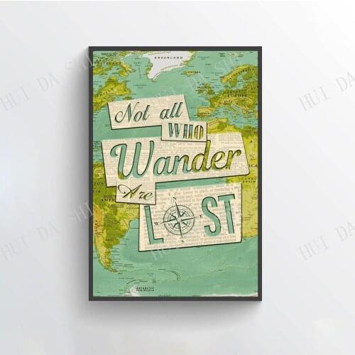 Not All Who Wander Are Lost Poster, Hiking Poster, Wanderlust Art Print, Love Camping Wall Art, Explore Prints, Adventure Poster