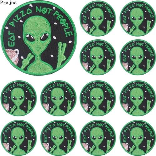 Prajna 10 PCS Alien UFO Patches On Clothes Hippie Alien Patch Iron On Embroidered Patches For Clothing Sticker Applique Badges