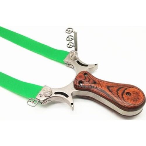 1pcs Slingshot Hunting Catapult Flat Rubber Band High Precision Aiming Slingshot Steel Wood Patch Outdoor Tactical Game Catapult