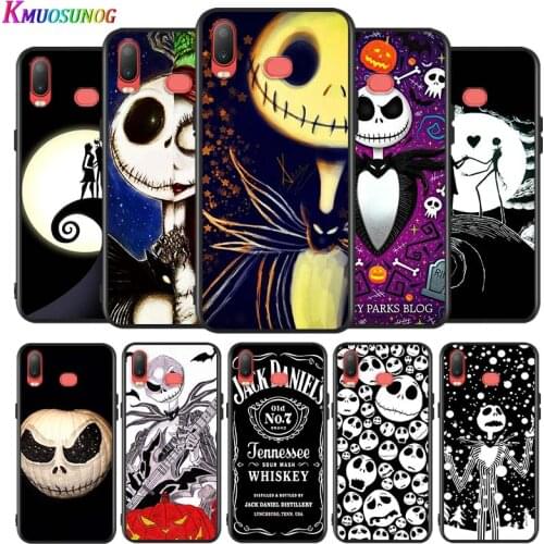 Christmas Jack Skeleton For Samsung Galaxy A9 A8 Star A750 A7 A6 A5 A3 Plus 2018 2017 2016 Bright Black Phone Case