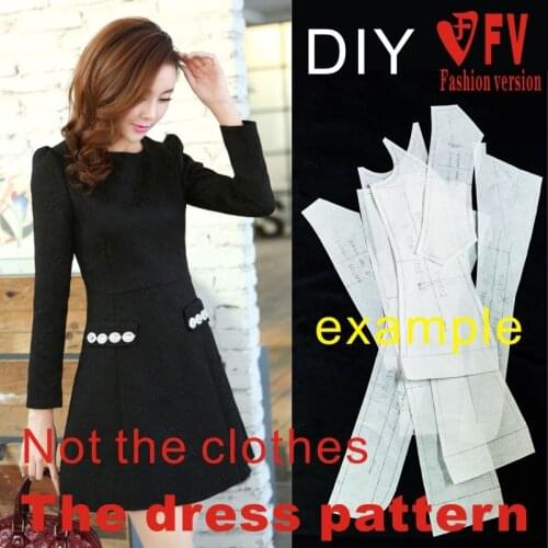 Dresses Sewing Pattern Template Cutting drawing Clothing DIY ((Not selling clothes)) BLQ- 155