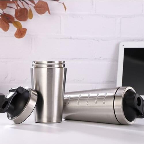 Stainless Steel Shaker Bottle Whey Protein Powder Mixing Bottles Sport Water Drinking Cup Vacuum Mixer Outdoor Drinkware