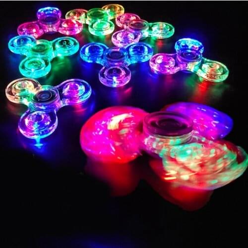 Luminous LED Light Fidget Spinner Hand Top Spinner EDC Spiner Finger Stress Relief Toys Transparent Spinner Kids Adult Toy
