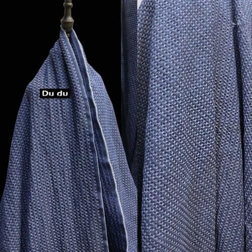 45*160CM Cellular Texture Clothing Fabric Water washing Cowboy Cloth Jacquard Coat Fabric DIY