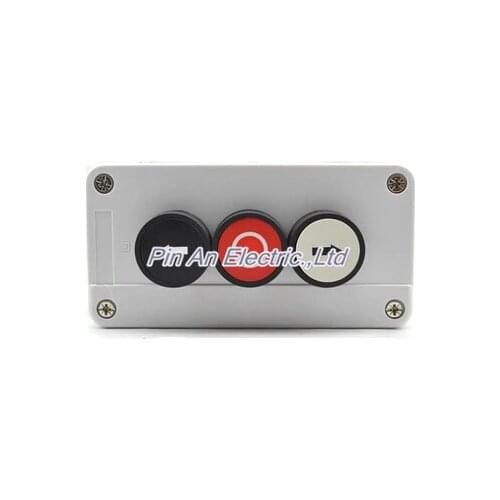 Three self reset button box flat button three waterproof switch box control button box cassette arrow button xb2