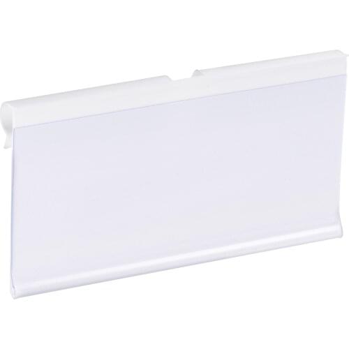 Uxcell Label Holder 80x40mm Clear White Plastic for Wire Shelf 50 Pcs