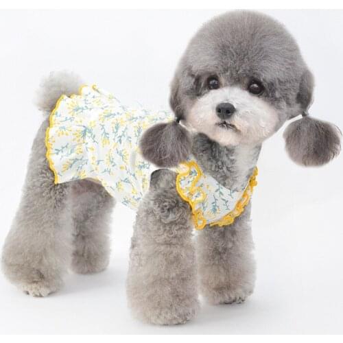 Pet Skirt Cat Puppy Clothing Summer Dog Dress Floral Yorkshire Yorkie maltese Pomeranian Poodle Bichon Schnauzer Dog Clothes
