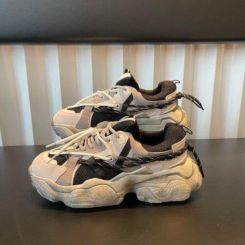 Women Sneakers casual Platform shoes Thick bottom spring 2021 Splicing Comfortable Breathable Round toe Ladies sneaker