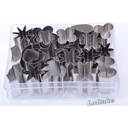 1 set/lot) 21 pcs/set Latest high quality stainless steel cookie biscuit cutter moldes for fondant cake DIY baking supplies