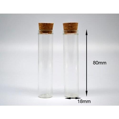 10pcs/lot 13ML 18x80mm transparent tube glass bottle jars with cork fashion vial pendants glass globes jars diy jewelry finding