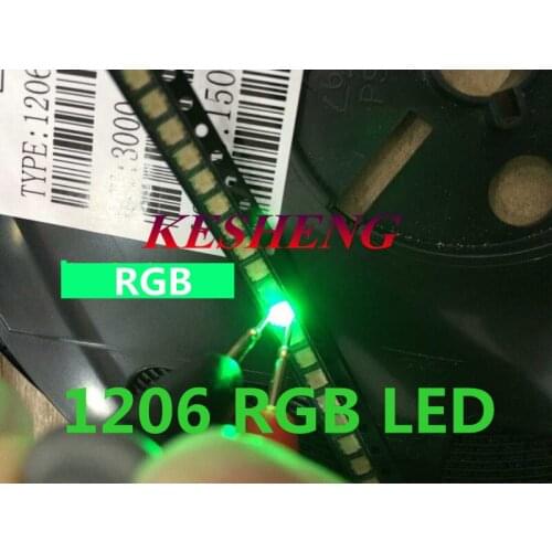 1206 (3227) RGB Common Anode SMD LED Bead Tricolor Red Green Blue Ultra Bright Chip LED Light Emitting Diode Lamp SMT/3000PCS