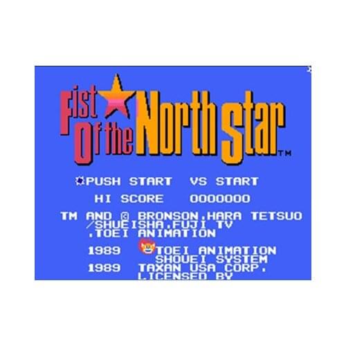 Fist of the North Star Region Free 60 Pin 8Bit Game Card For Subor Game Players