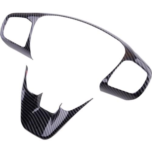 2Pcs/Set ABS Carbon Fiber Style Car Steering Wheel Trim Cover Frame Fit For Ford Fiesta ST Mk 2018 2019 2020