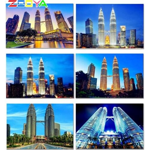 3D Full Diamond Painting Scenery Diamond Embroidery Painting City 5D Large Building Diamond Mosaic Scenery Paintings Decor Er022