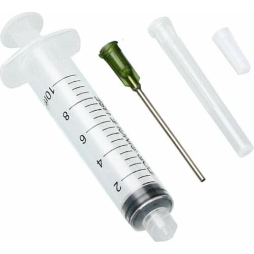 5 Pack 10ml Transparent Blunt Tip Syringe With 5pcs 14 ga 1.5 Inch Blunt Tip Needle & 5pcs Clear Tip Cap For Industrial Tool