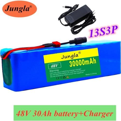 48V 30Ah 1000watt 13S3P 18650 Battery Pack 54.6v E-bike Electric bicycle battery Scooter with 25A discharge BMS with charger