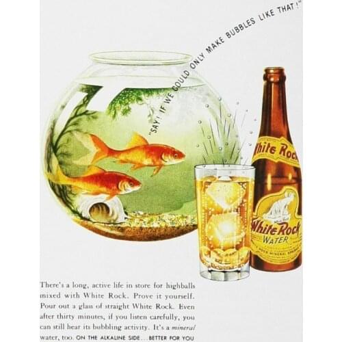 WHITE ROCK WATER METAL TIN SIGN POSTER WALL PLAQUE