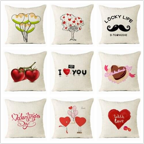Letter Love Home Cushion covers Cotton linen Black White pillow cover Sofa bed Nordic decorative pillow case almofadas 45x45cm