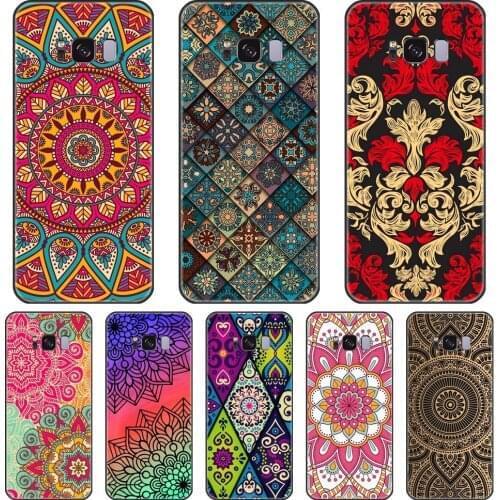 For Samsung Galaxy S8 S9 Plus S5 S6 S7 Edge Phone Case Silicone Mandala Flower Soft Back Cover For Samsung Galaxy Note 9 8 5 4