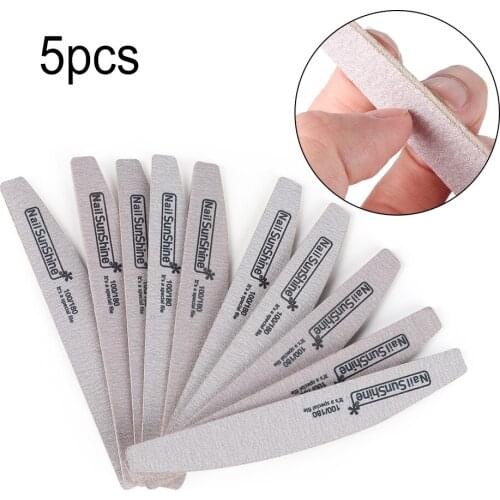 5Pcs/Set Wooden Nail Files Polishing Sanding Buffer Pedicure Manicure Professional Nail Care Beauty Tools 100/180/240