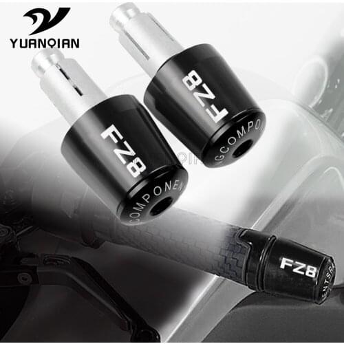 For YAMAHA LOGO FZ8 F-Z8 FZ-8 2008-2019 fz8 1 Pair Universal Motorcycle Aluminium Handlebar Cap Handle Bar Ends Racing handlebar