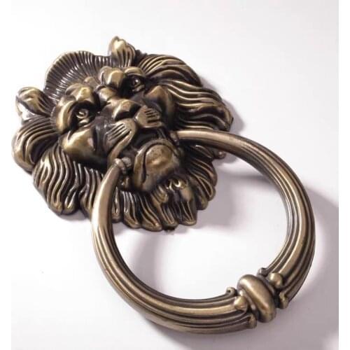 1PCS Chinese Antique Zinc Alloy Door Knocker Bronze Cabinet Handles and Knobs Lion Head Pulls Furniture Hardware