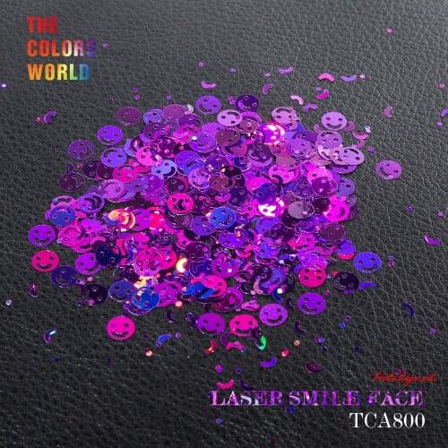 Holographic Laser Purple Color Smile Face Glitter for nail glitter nail art decorations makeup facepainting nail polish 6MM Size