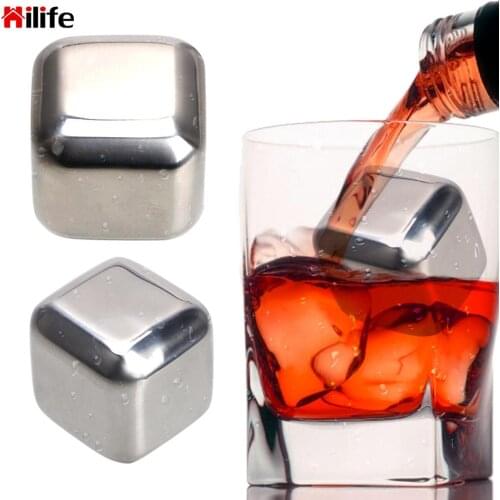 Stainless Steel Ice Cubes 1pc Beer Drink Quick Frozen Ice Stone Whiskey Cooler Rocks Chilling Stones for Whiskey Wine
