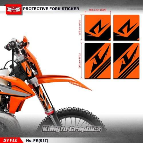 KUNGFU GRAPHICS Vinyl Decals MX Racing Stickers Kit for Front Fork for MX Dirt Bike Off Road Motorcycle Motocross 4 Pcs