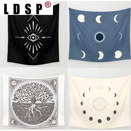 LDSP Psychedelic Moon Tapestry Wall art Hanging Covering Rugs Background Cloth Beach Mat Blanket Art Bedroom Living Home Decor