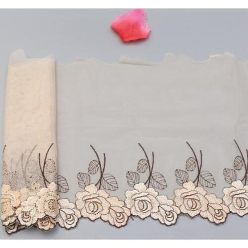 22Yards Wedding Dress Ribbon 14cm Embroidery Lace Trim Fabric Bridal Gown Edging Purple Red DIY Crafts