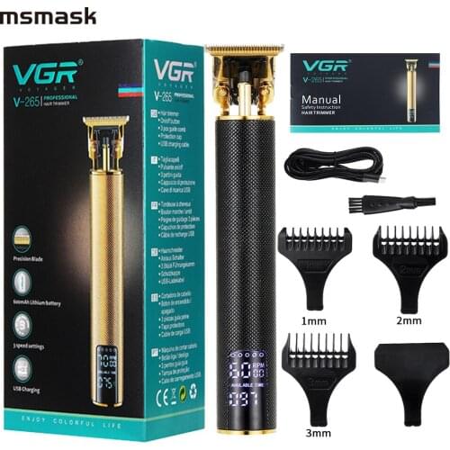 Mens Hair Trimmer Electric Cordless Tartness Hair Clipper Cylindrical Hair Clipper Portable Rechargeable Liquid Crystal Display