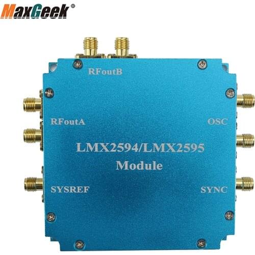 Maxgeek LMX2595 Frequency Synthesizer Module Aluminum Alloy PLL 10M-20GHz HF Microwave Signal Generator