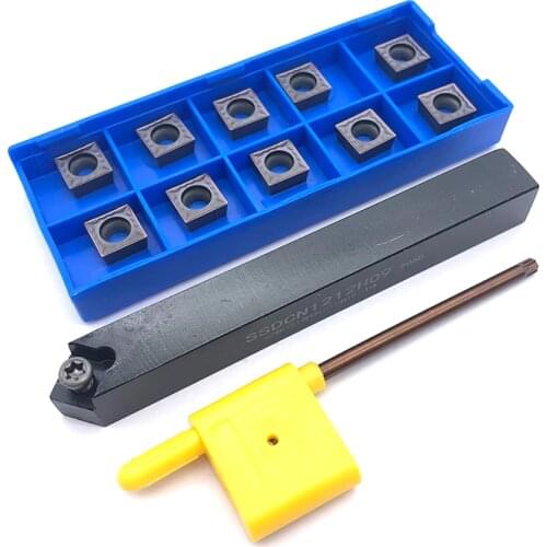10pcs SCMT09T304 Carbide insert Blade Cutter with 1pc SSDCN1212H09 Holder CNC Lathe Turning Tool Set