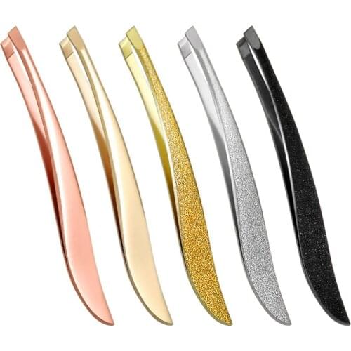 5 Styles Colorful New Arrival Professional Stainless Steel Tweezer Eyebrow Face Nose Hair Clip Remover Tool Banana Clip