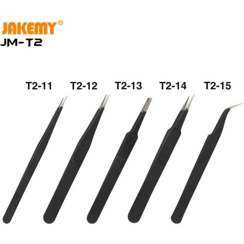 JAKEMY JM-T2 High Quality 5pcs Tweezers for Phone Repair Eyebrow Eyelash