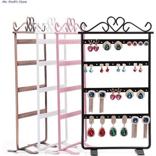 48 Hole Metal Jewelry Stand Holder Necklace Ring Earring Showcase Rack Organizer