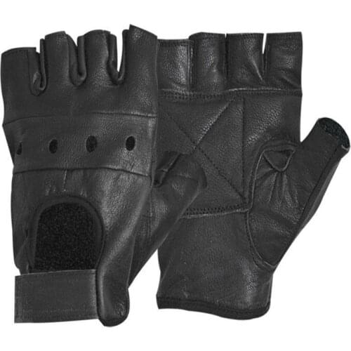 Factory Direct Sales Men Leather Gloves Half Finger Fingerless Stage Sports Cycling Driving