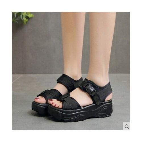 Women Sandals 2020 New Womens Muffin Platform Sandals Female Summer Shoes Student Fashion Beach Shoes Casual Sandals