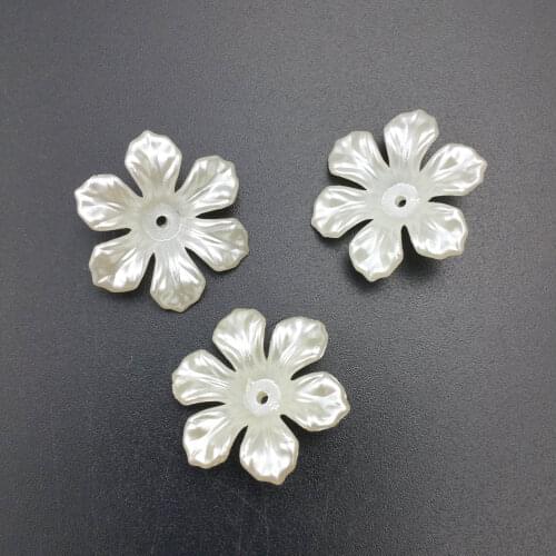 50pcs/Lot 25mm ABS Flower Loose Spacer Bead Caps Cone End Beads Cap Filigree For DIY Jewelry Finding Making