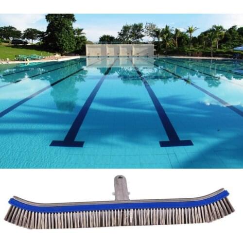 18 Inch Swimming Pool Brush Cleaning Tools Spa Wall Floor Brush Stainless Steel Bristles Cleaner Broom Swimming Pool Accessories