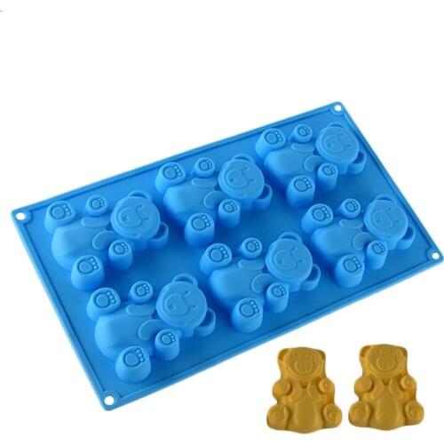 6 Holes 3D Lovely Bear Form Cake Mold Silicone Mold Baking Tools Kitchen Fondant Cake Mold Baking Supplies