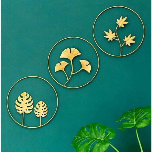 Nordic Wall Hanging Home Decoration Ginkgo Leaf Wall Decor Pendant Living Room Sofa Background Wall Porch Mural