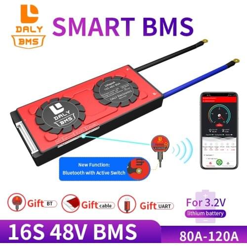Smart BMS 16S LiFePO4 48V 80A 100A 120ah 18650 Lithium pack for 3.2V Solar