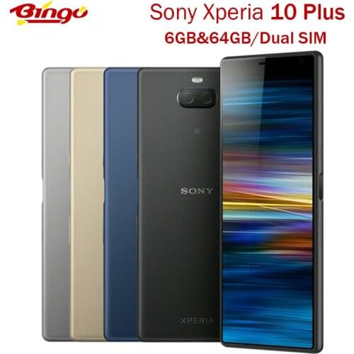 Sony Xperia 10 Plus Mobile phone 4G LTE 6.5" Octa core 6GB RAM 64GB ROM Dual SIM 12MP&8MP Rear Cameras NFC Snapdragon
