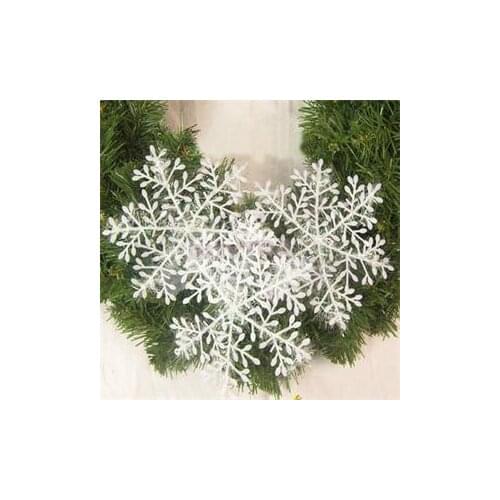 11cm White Snowflakes Plastic Christmas Snowflake Tree Window Decorations For Home Christmas Ornament 3pcs/lot