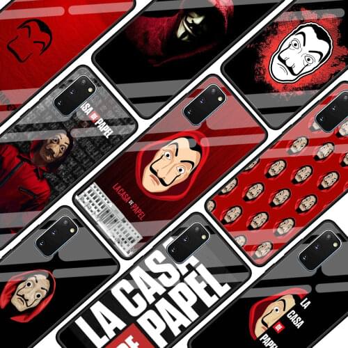 Spain TV La Casa De Papel Glass Phone Case For Samsung Galaxy S20 FE S21 Ultra 5G S10Plus S9 S10(6.1) S8 S10e Cover
