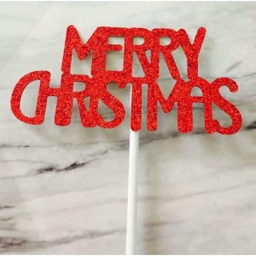 Cake Topper Cupcake Merry Christmas Cake Flags Toppers Kids Birthday Wedding Bridal Cake Wrapper Party Baking DIY Decor Xmas